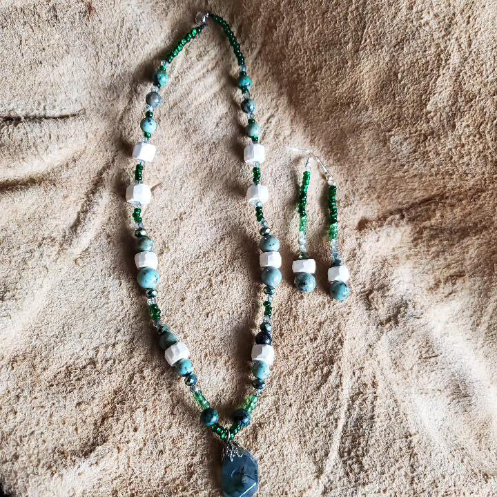 Turquoise & Moss Agate Set